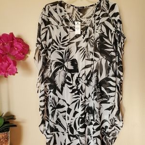 EXPRESS Semi-Sheer Layered Dress